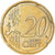 Malta, 20 Euro Cent, 2008, Paris, gold-plated coin, MS(63), Brass, KM:129