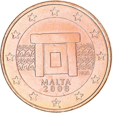 Malta, 1 Cent, Mnajdra Temple Altar, 2008, MS(64), Copper Plated Steel