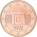 Malta, 1 Cent, Mnajdra Temple Altar, 2008, MS(64), Copper Plated Steel