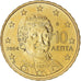 Greece, 10 Euro Cent, 2004, Athens, MS(65-70), Brass, KM:184