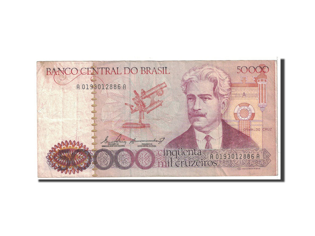 Brazil, 50,000 Cruzeiros, 1984, KM:204a, VF(20-25)