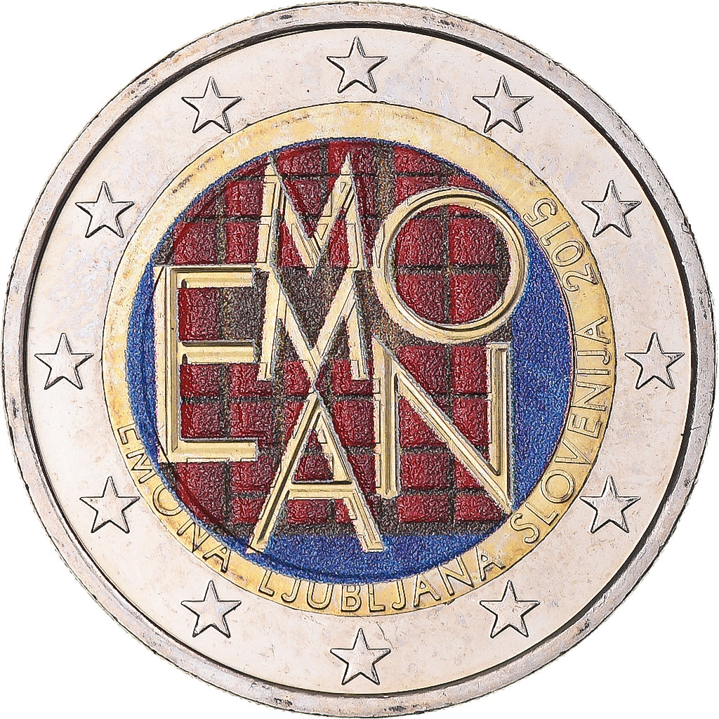 Slovenia, 2 Euro, 2015, Colourized, MS(60-62), Bi-Metallic