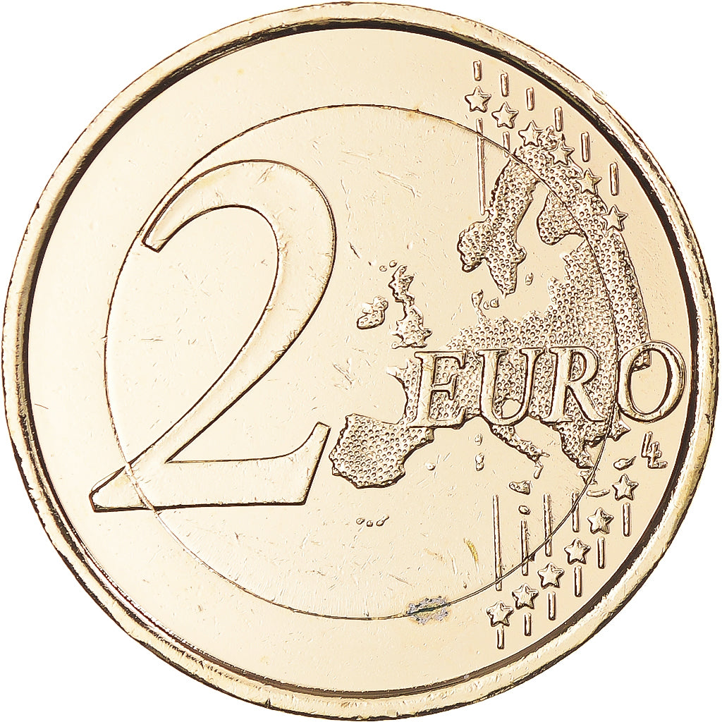 Spain, 2 Euro, 2015, gold-plated coin, MS(63), Bi-Metallic, KM:New