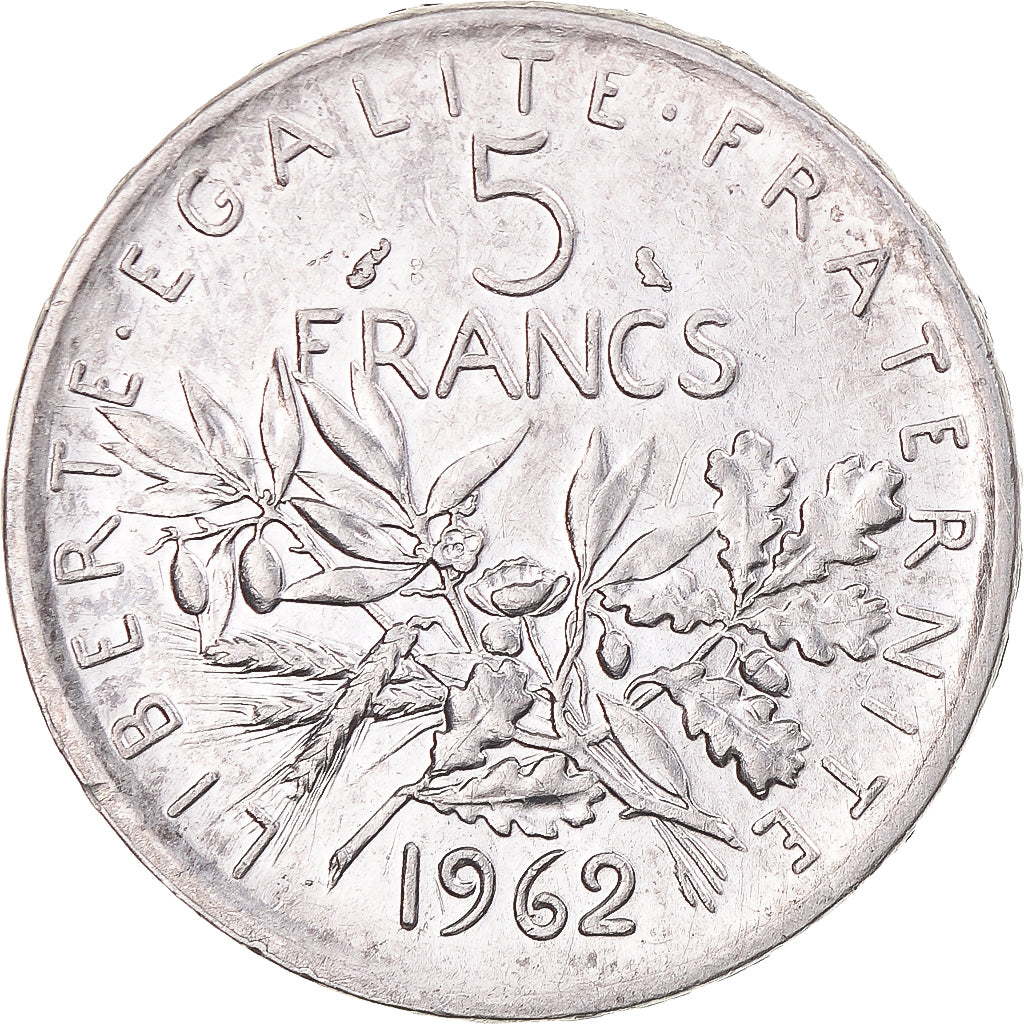 Münze, Frankreich, Semeuse, 5 Francs, 1962, Paris, SS, Silber, KM:926