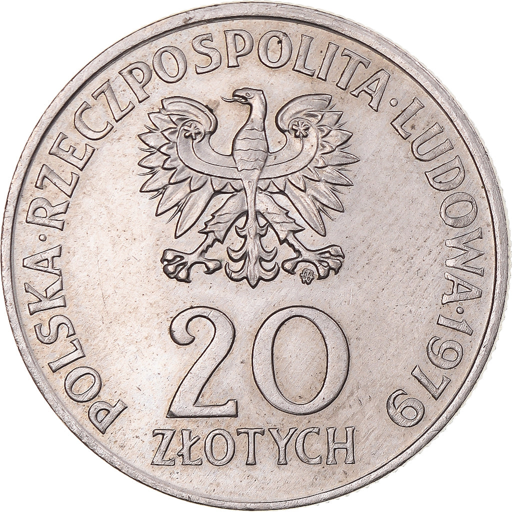 Moneta, Polonia, 20 Zlotych, 1979, Warsaw, BB, Rame-nichel, KM:99