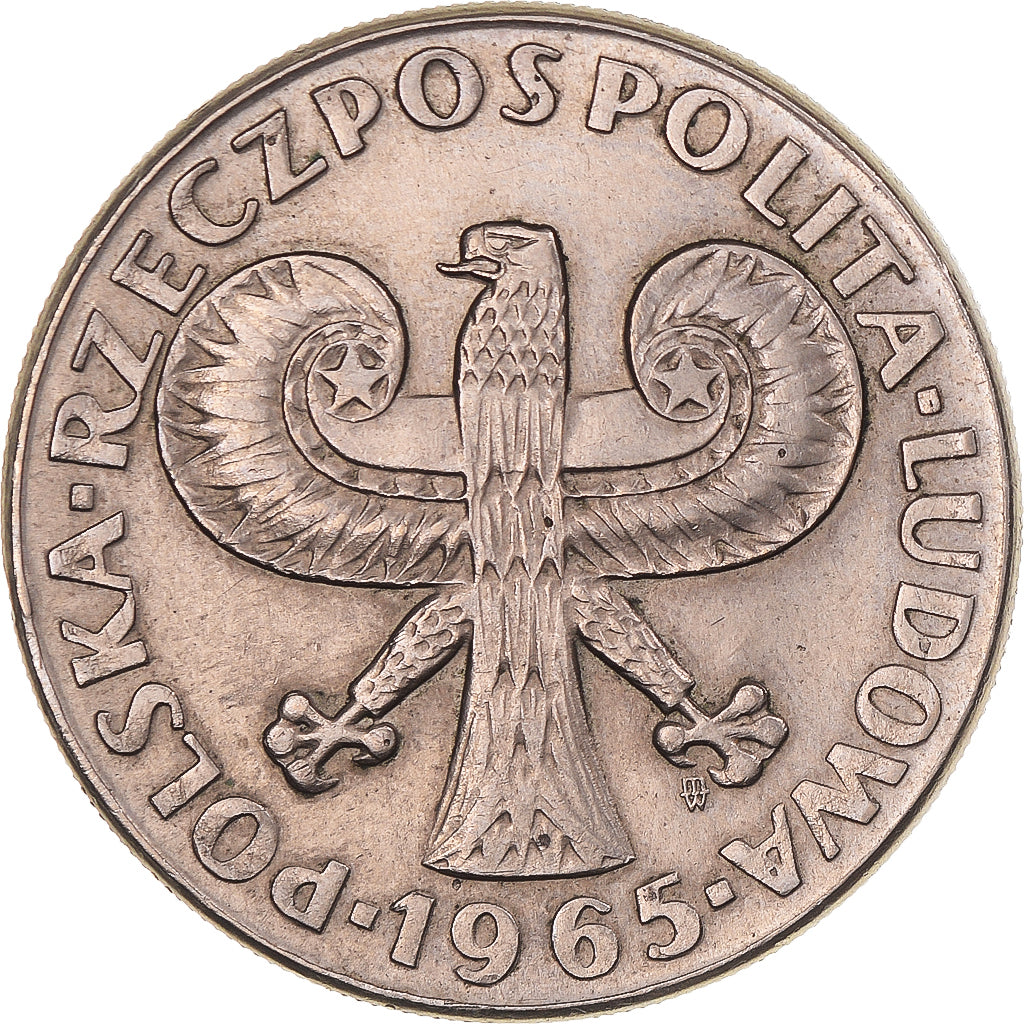 Coin, Poland, 10 Zlotych, 1965, Warsaw, EF(40-45), Copper-nickel, KM:55