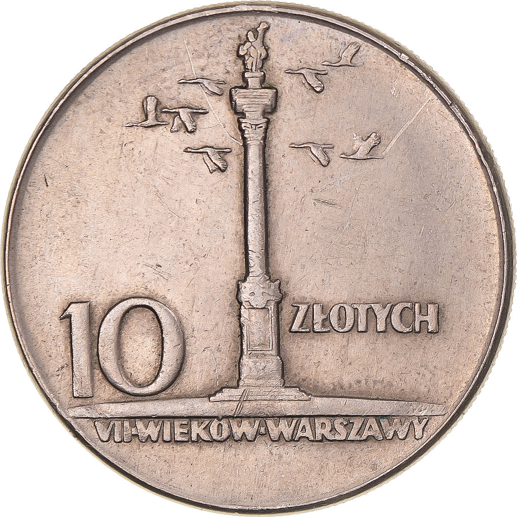 Coin, Poland, 10 Zlotych, 1965, Warsaw, EF(40-45), Copper-nickel, KM:55
