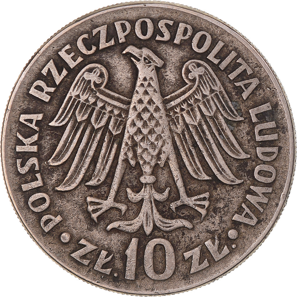 Moneta, Polonia, 10 Zlotych, 1964, BB, Rame-nichel, KM:52.2