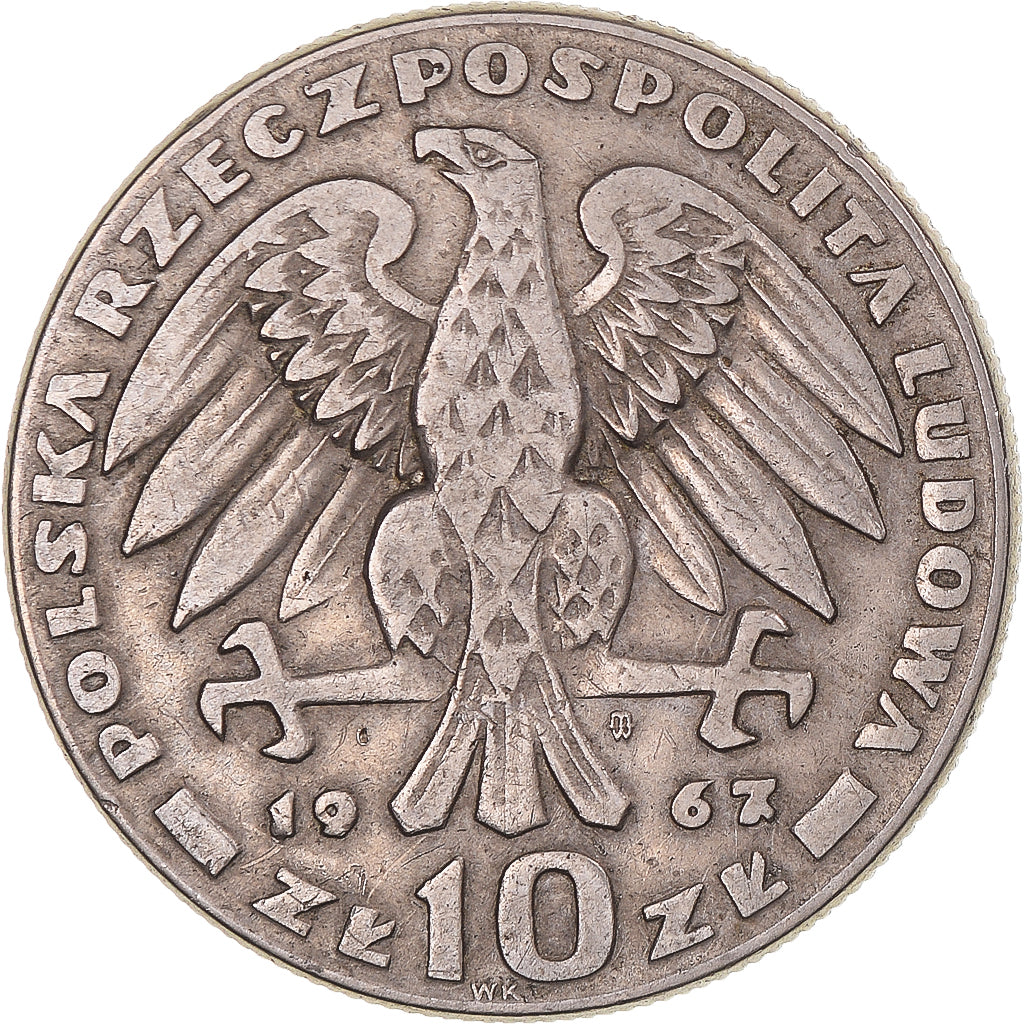 Moneta, Polonia, 10 Zlotych, 1967, Warsaw, BB, Rame-nichel, KM:58