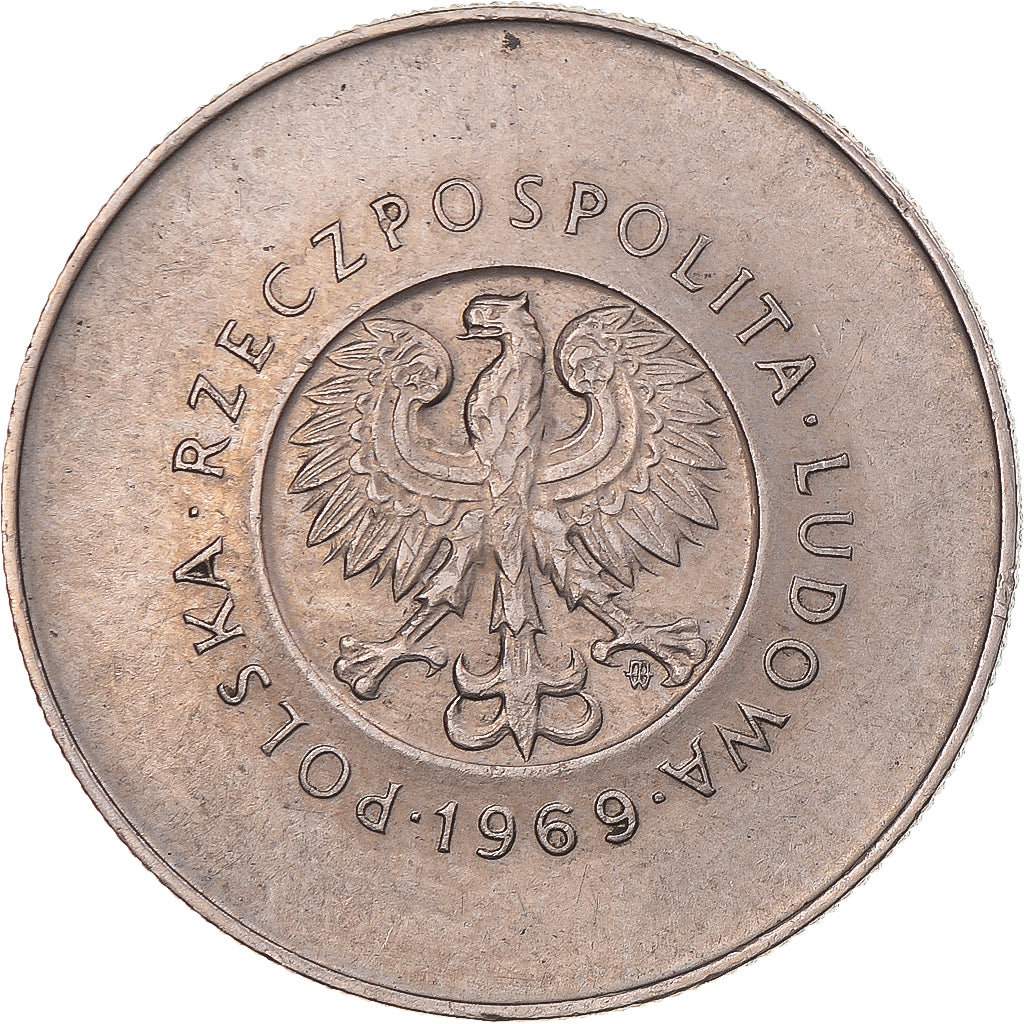 Moneta, Polonia, 10 Zlotych, 1969, Warsaw, BB, Rame-nichel, KM:61
