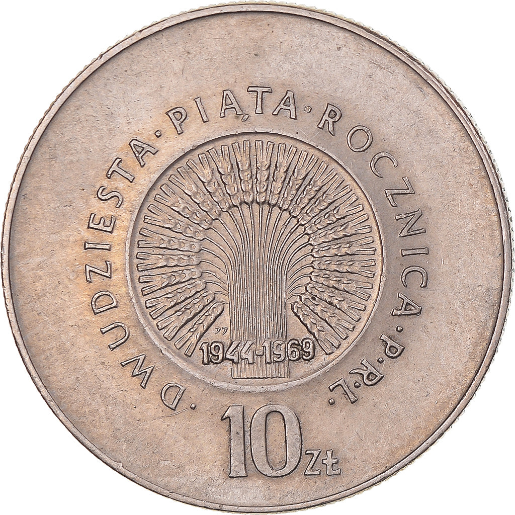 Moneta, Polonia, 10 Zlotych, 1969, Warsaw, BB, Rame-nichel, KM:61