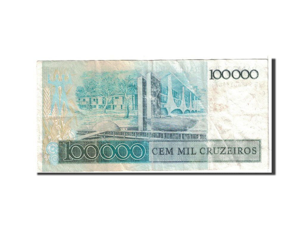 Brazil, 100 Cruzados on 100,000 Cruzeiros, 1985, KM:208a, VF(20-25)