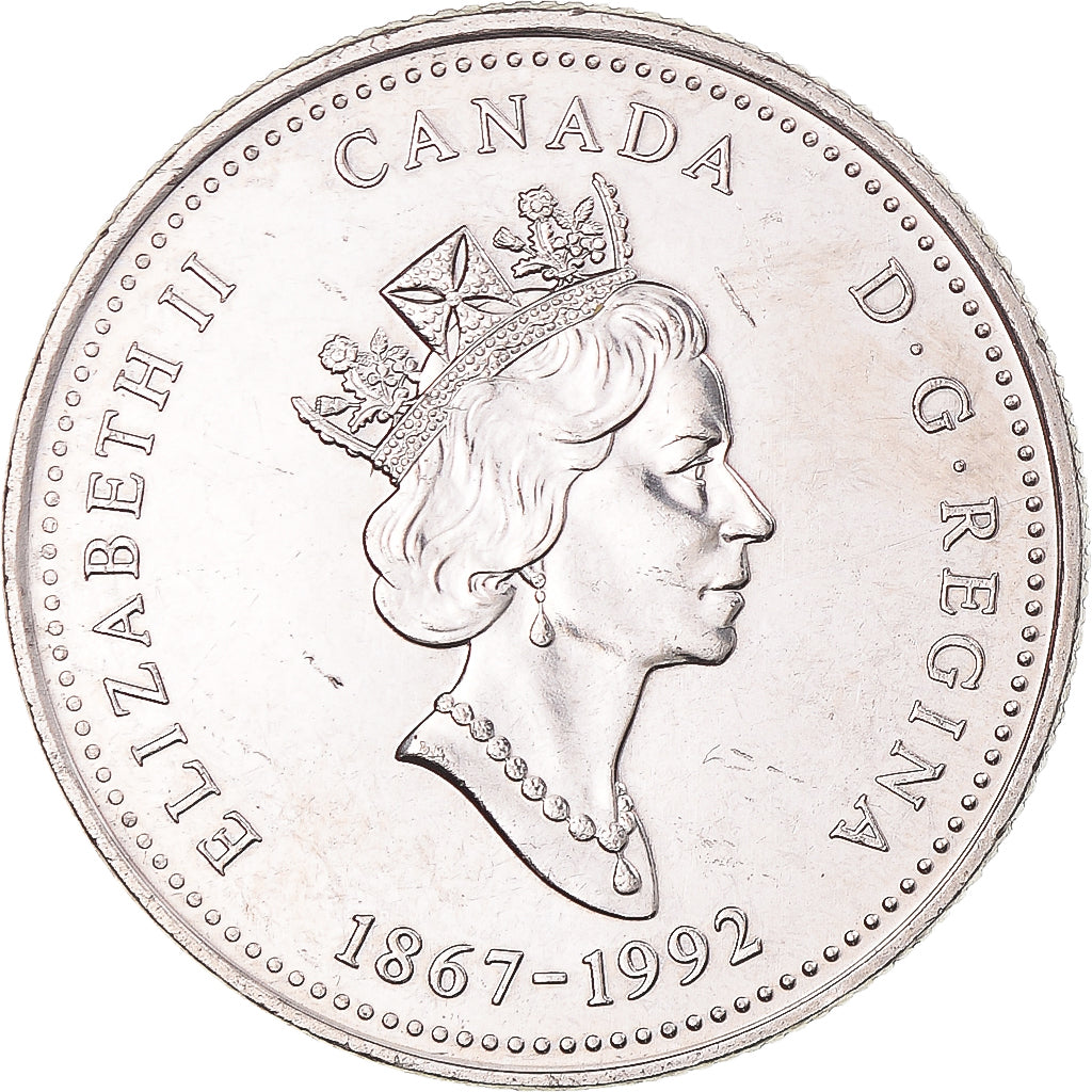 Moneta, Canada, Elizabeth II, 25 Cents, 1992, Royal Canadian Mint, Ottawa