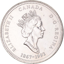 Coin, Canada, Elizabeth II, 25 Cents, 1992, Royal Canadian Mint, Ottawa