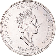 Coin, Canada, Elizabeth II, 25 Cents, 1992, Royal Canadian Mint, Ottawa