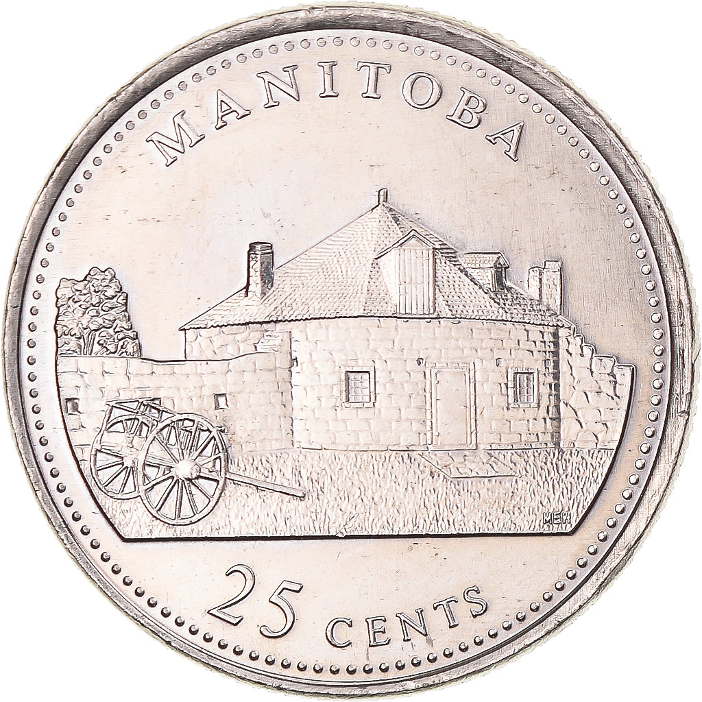 Moneta, Canada, Elizabeth II, Manitoba, 25 Cents, 1992, Royal Canadian Mint