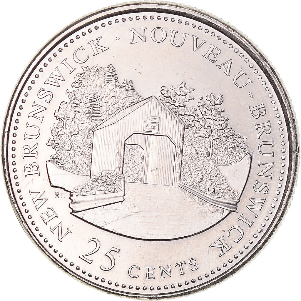 Monnaie, Canada, Elizabeth II, New Brunswick, 25 Cents, 1992, Royal Canadian