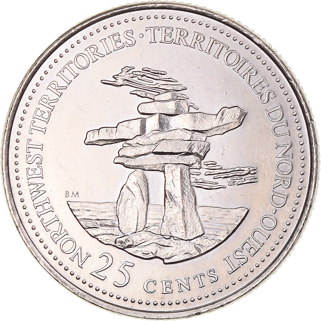 Moneta, Canada, Elizabeth II, Northwest Territories, 25 Cents, 1992, Royal