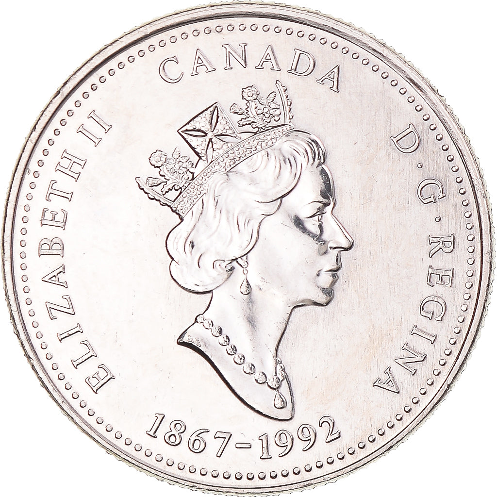Moneta, Canada, Elizabeth II, 25 Cents, 1992, Royal Canadian Mint, Ottawa