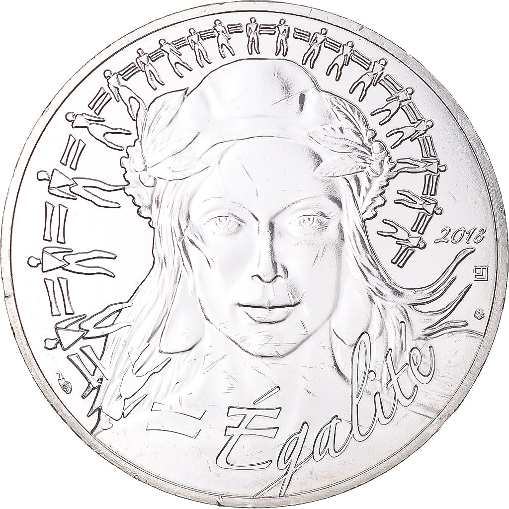 France, 20 Euro, Marianne, Egalité, 2018, Paris, MS(63), Silver, KM:New