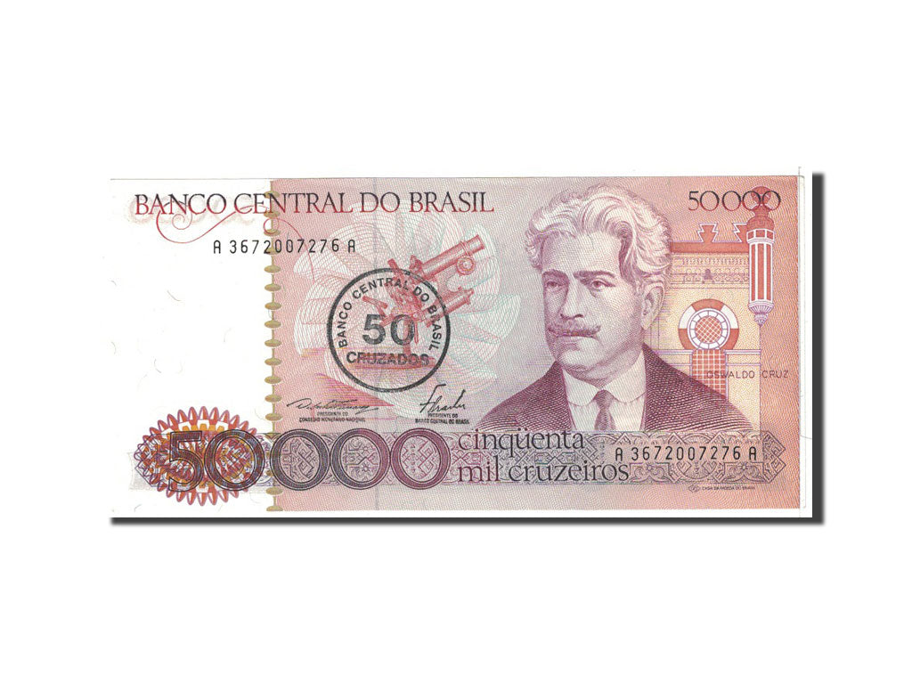 Brazil, 50 Cruzados on 50,000 Cruzeiros, 1986, KM:207, UNC(65-70)