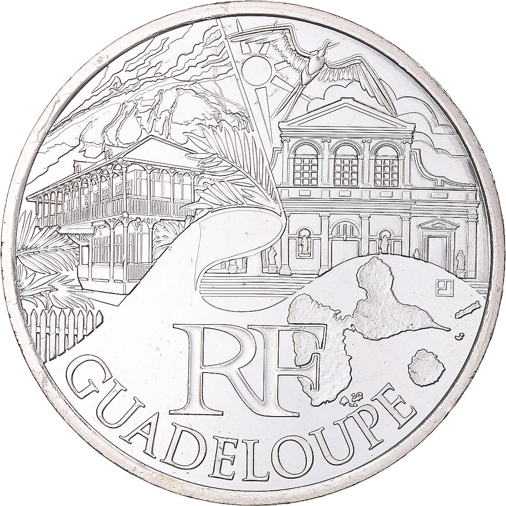 Francia, 10 Euro, 2011, Paris, Guadeloupe, FDC, Plata, KM:1737
