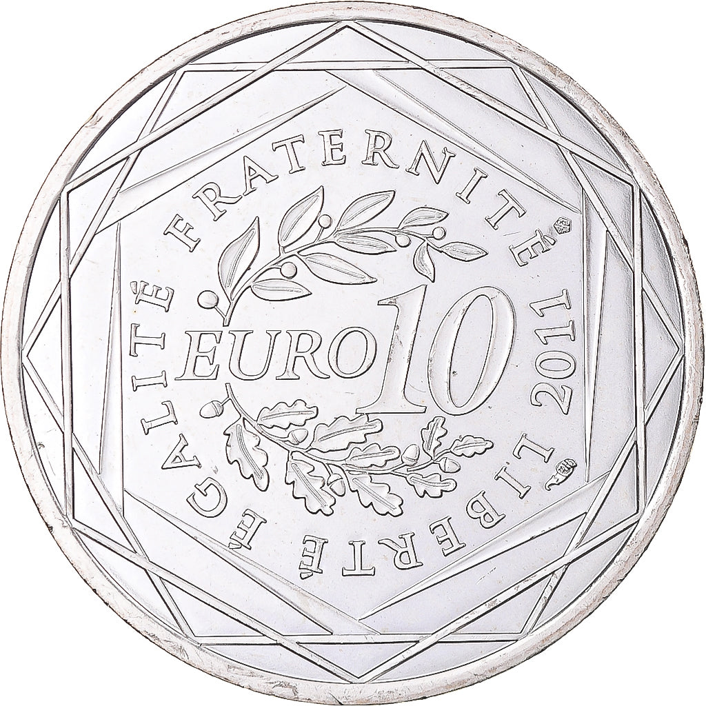 Francia, 10 Euro, 2011, Paris, Guadeloupe, FDC, Plata, KM:1737