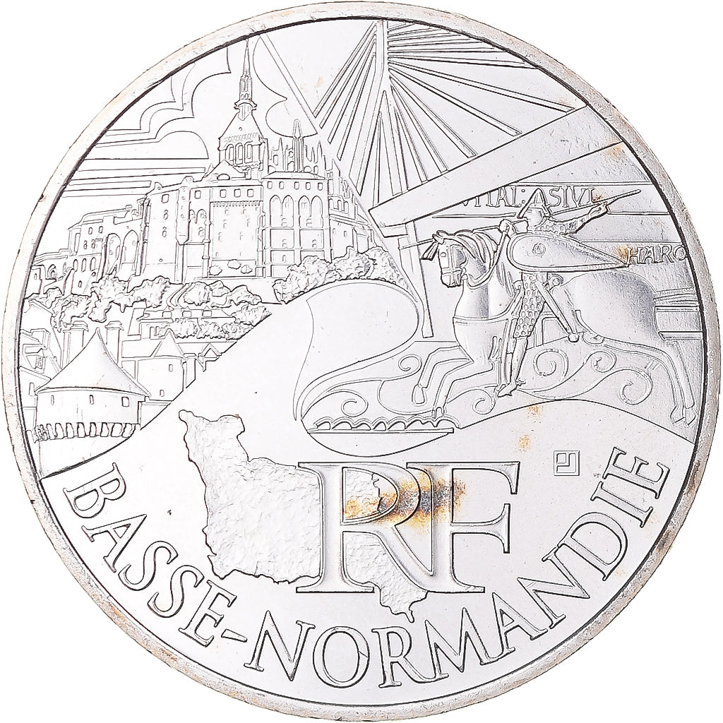 Francia, 10 Euro, Basse Normandie, 2011, Paris, SC, Plata, KM:1729
