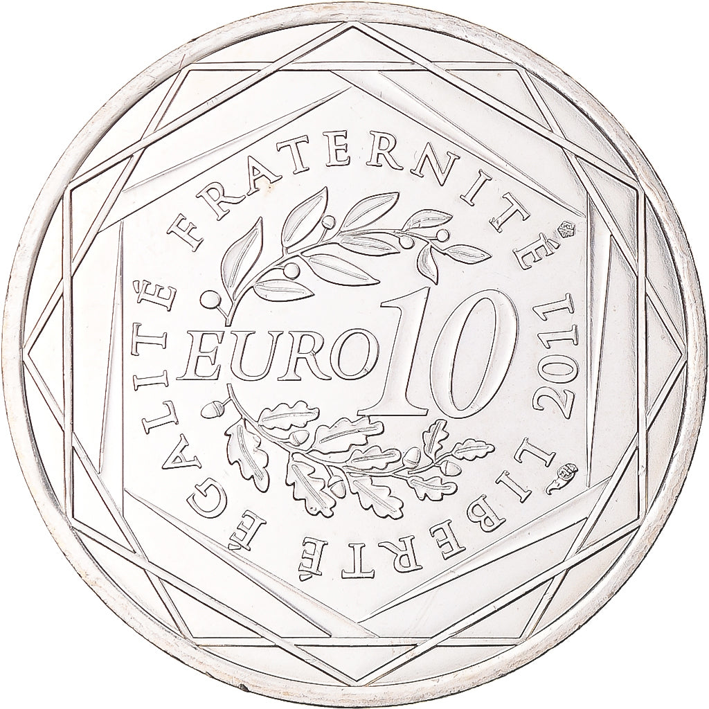 France, 10 Euro, Corse, 2011, Paris, MS(65-70), Silver, KM:1740