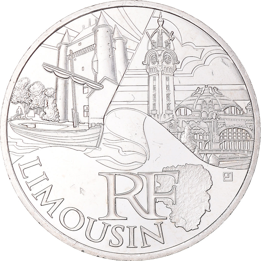Frankrijk, 10 Euro, Limousin, 2011, Paris, FDC, Zilver, KM:1742