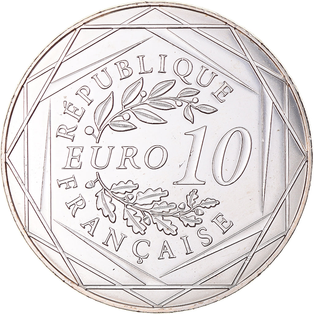 France, 10 Euro, UEFA Euro 2016, 2016, Paris, MS(64), Silver