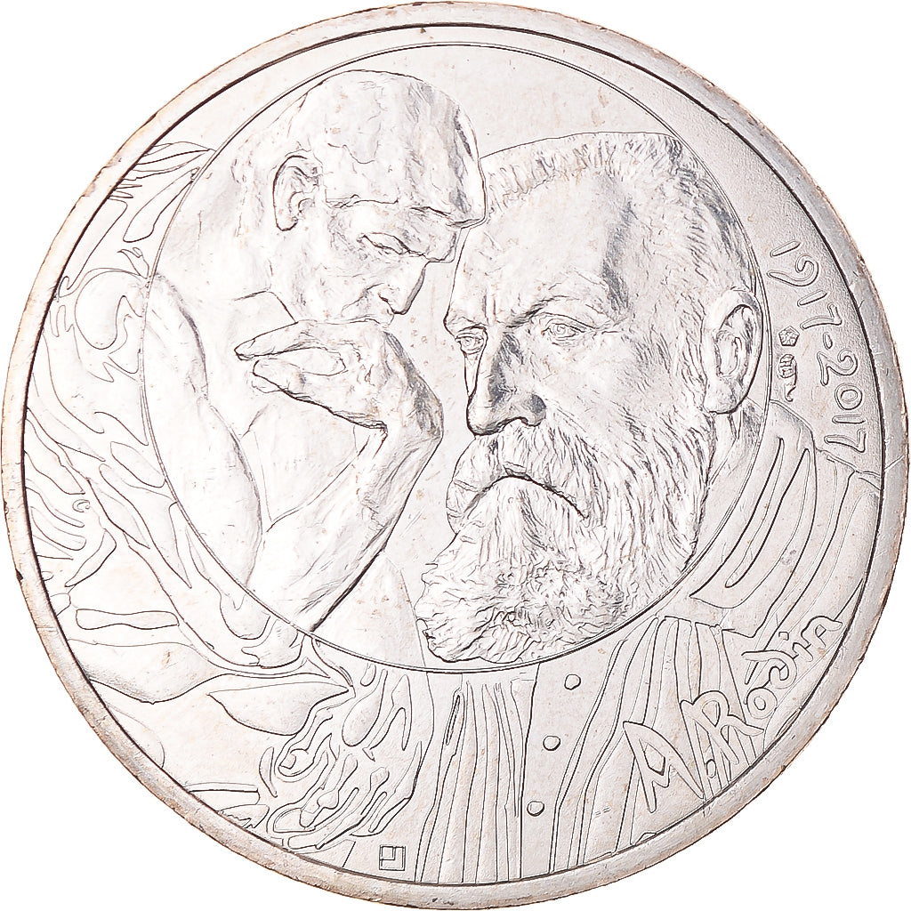 France, 10 Euro, Auguste Rodin, 2017, Paris, MS(65-70), Silver