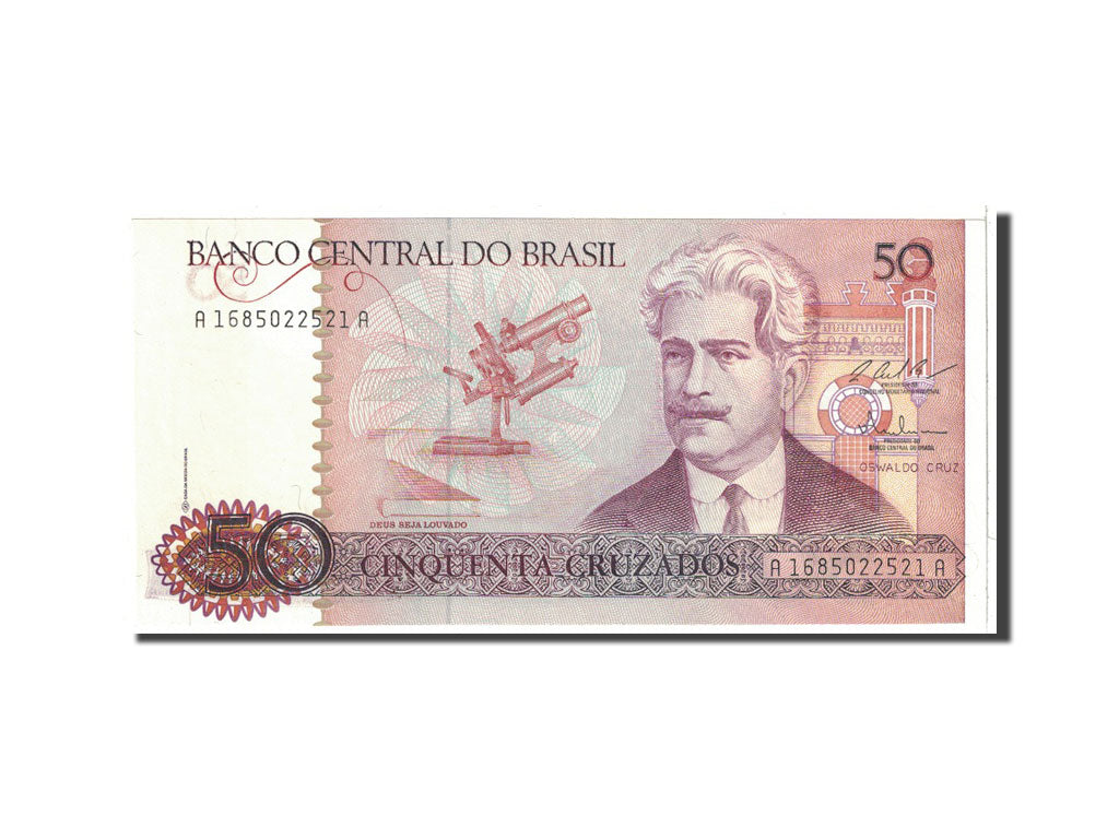 Banknote, Brazil, 50 Cruzados, 1987, Undated, KM:210b, UNC(65-70)