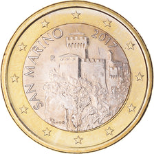 San Marino, 1 Euro, 2nd map, 2017, MS(63), Bi-Metallic