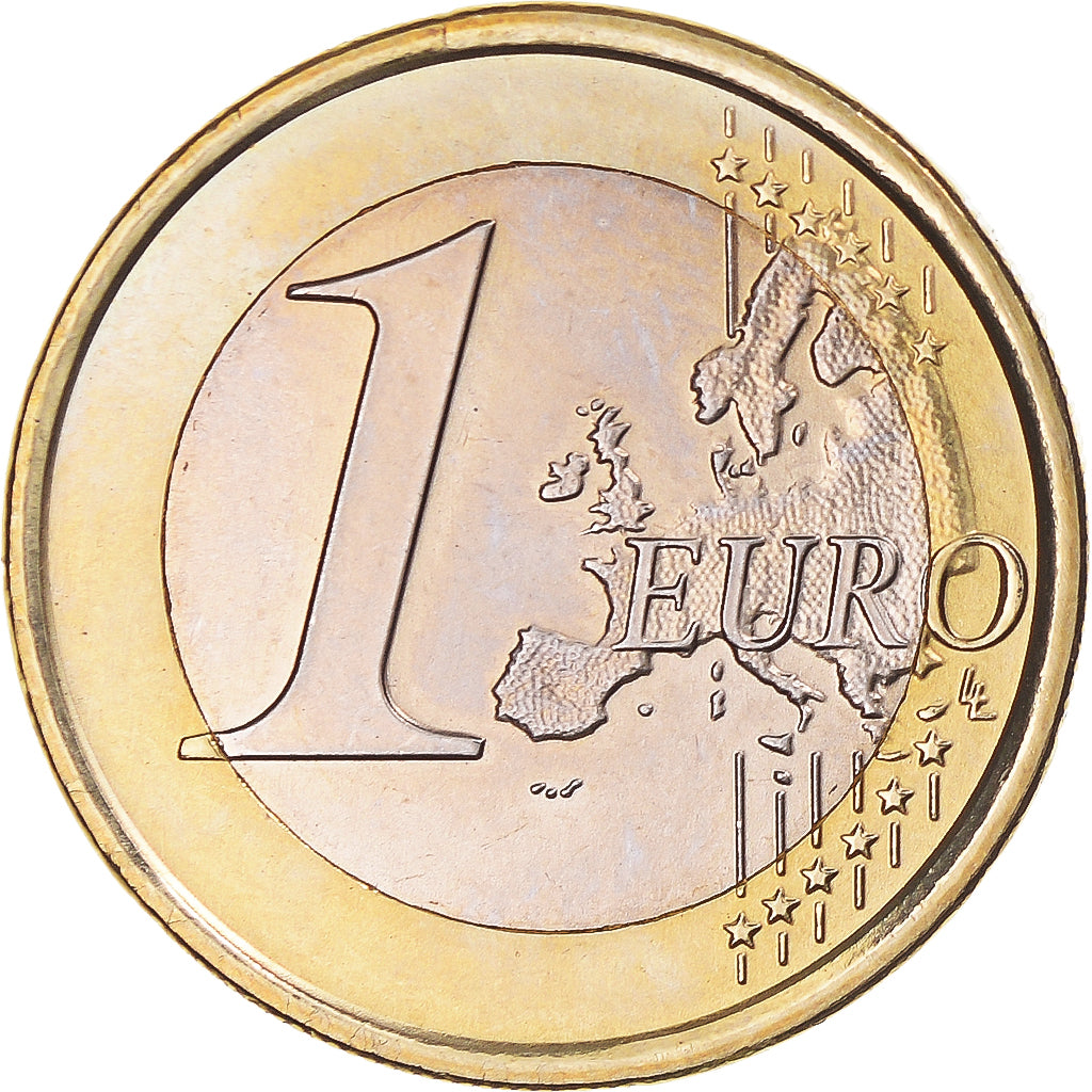 San Marino, 1 Euro, 2nd map, 2017, MS(63), Bi-Metallic