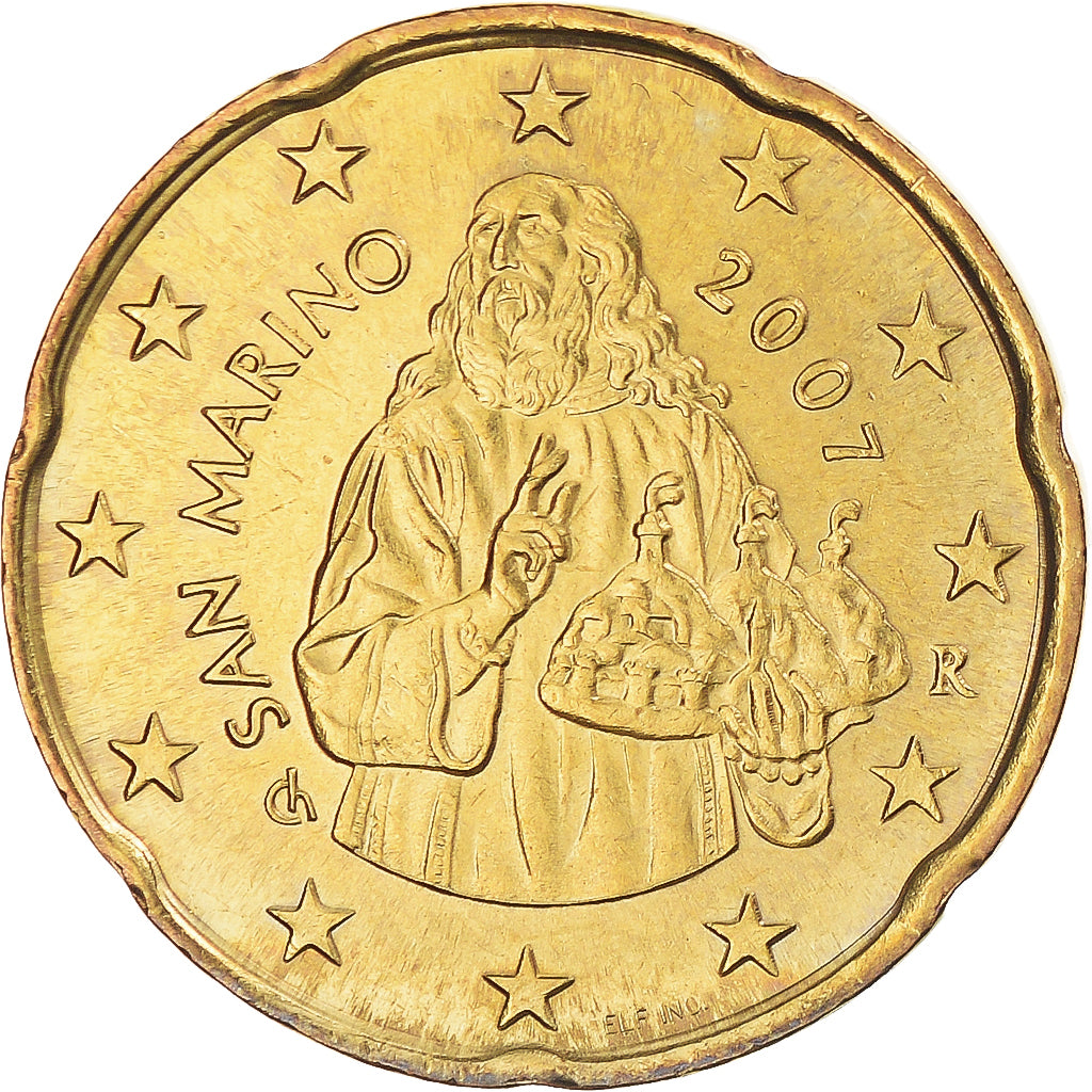 San Marino, 20 Euro Cent, 2007, Rome, SPL, Ottone, KM:444