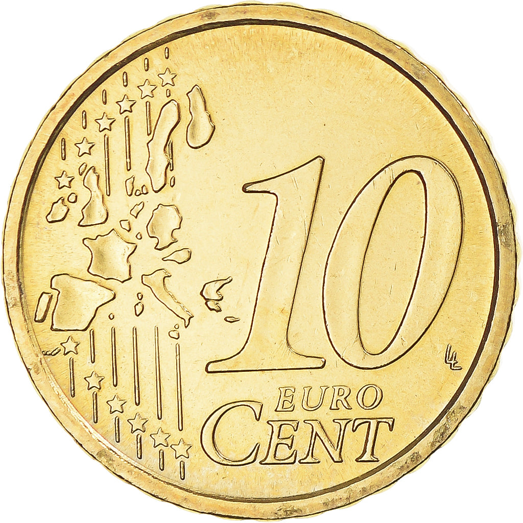 San Marino, 10 Euro Cent, 2007, Rome, MS(63), Brass, KM:443