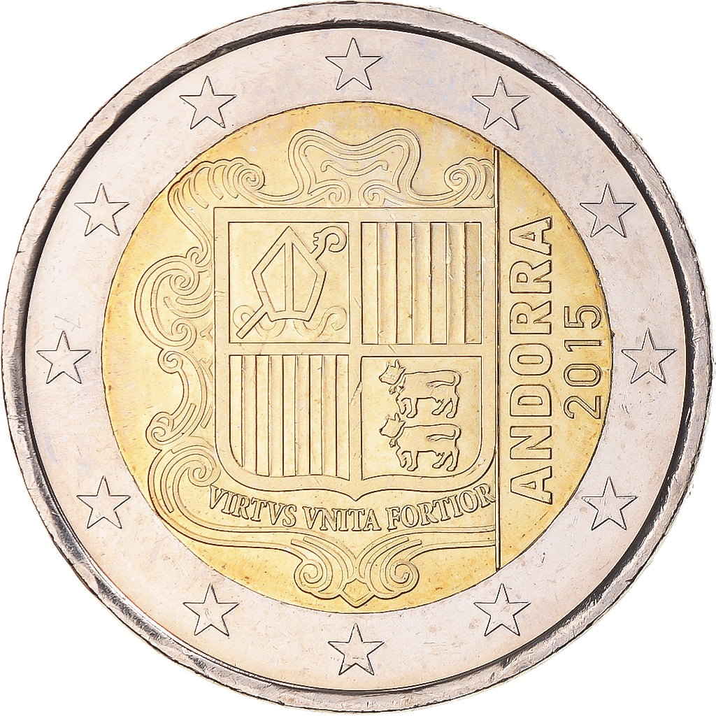Andorra, 2 Euro, 2015, Pessac, UNZ, Bi-Metallic, KM:527