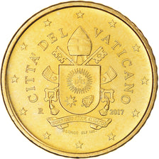 Vatican, 50 Euro Cent, 2017, Rome, 2e type, MS(63), Nordic gold, KM:460.1