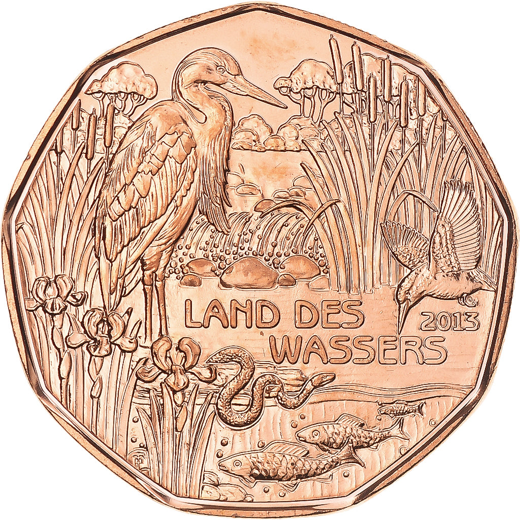 Munten, Oostenrijk, 5 Euro, 2013, Vienna, UNESCO Year of Water Cooperation, FDC