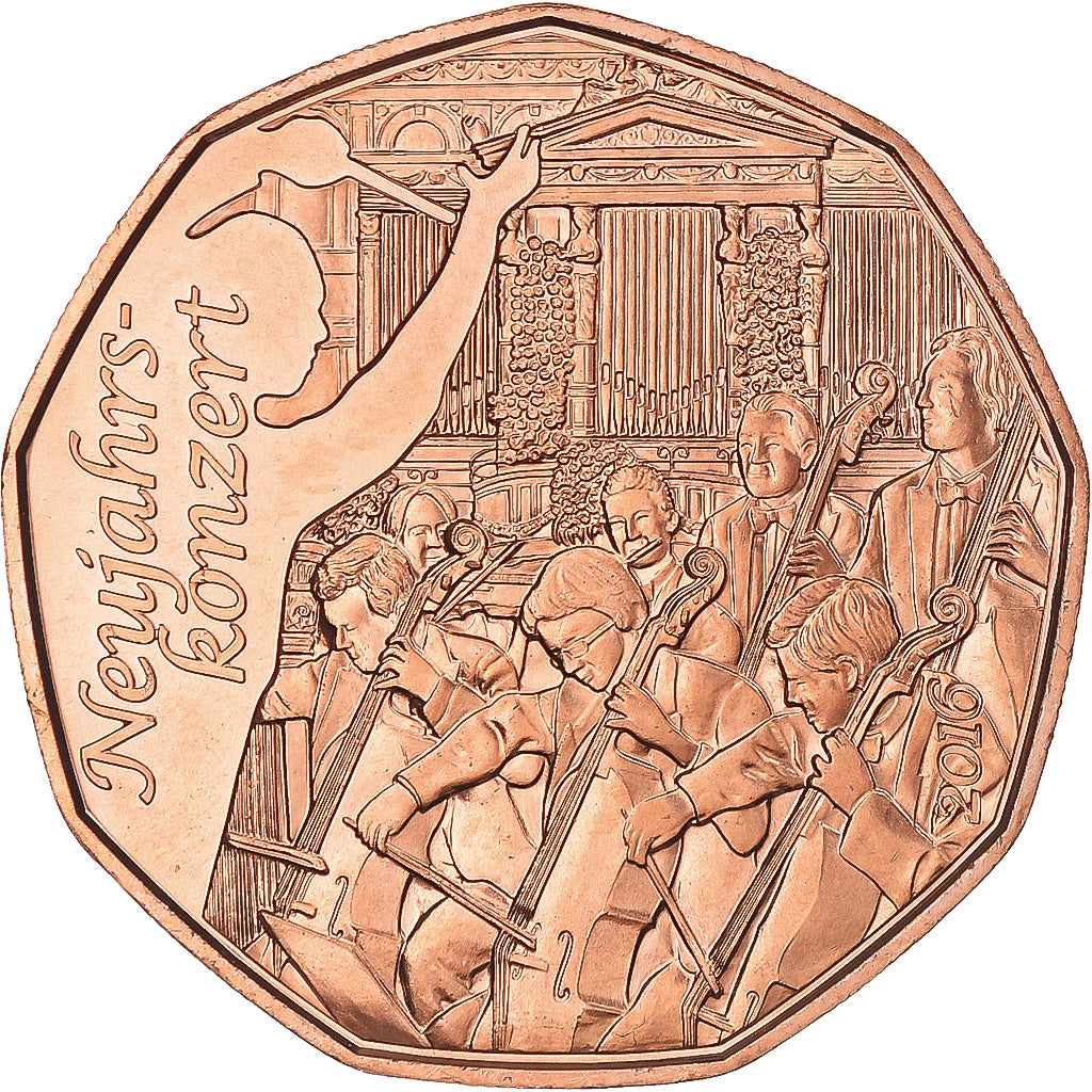Moneta, Austria, 5 Euro, 2016, Vienna, Nouvelle année 2016 cuivre, FDC, Rame