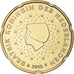 Netherlands, 20 Euro Cent, 2010, Utrecht, MS(63), Brass, KM:269