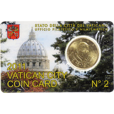 VATICAN CITY, 50 Euro Cent, 2011, Rome, Coin card, MS(65-70), Brass