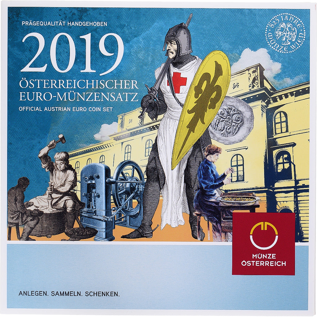 Autriche, Euro-Set, 2019, Vienna, BU, FDC