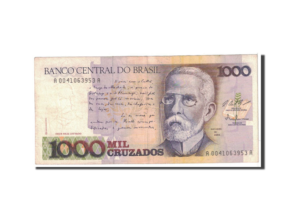 Banknote, Brazil, 1000 Cruzados, 1987, Undated, KM:213a, EF(40-45)