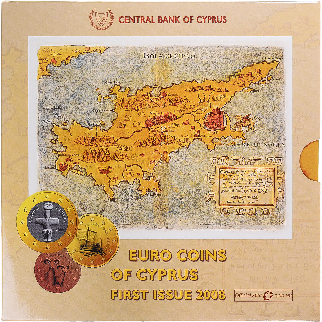 Cyprus, Set, 2008, 8  Monnaies BU, MS(65-70)
