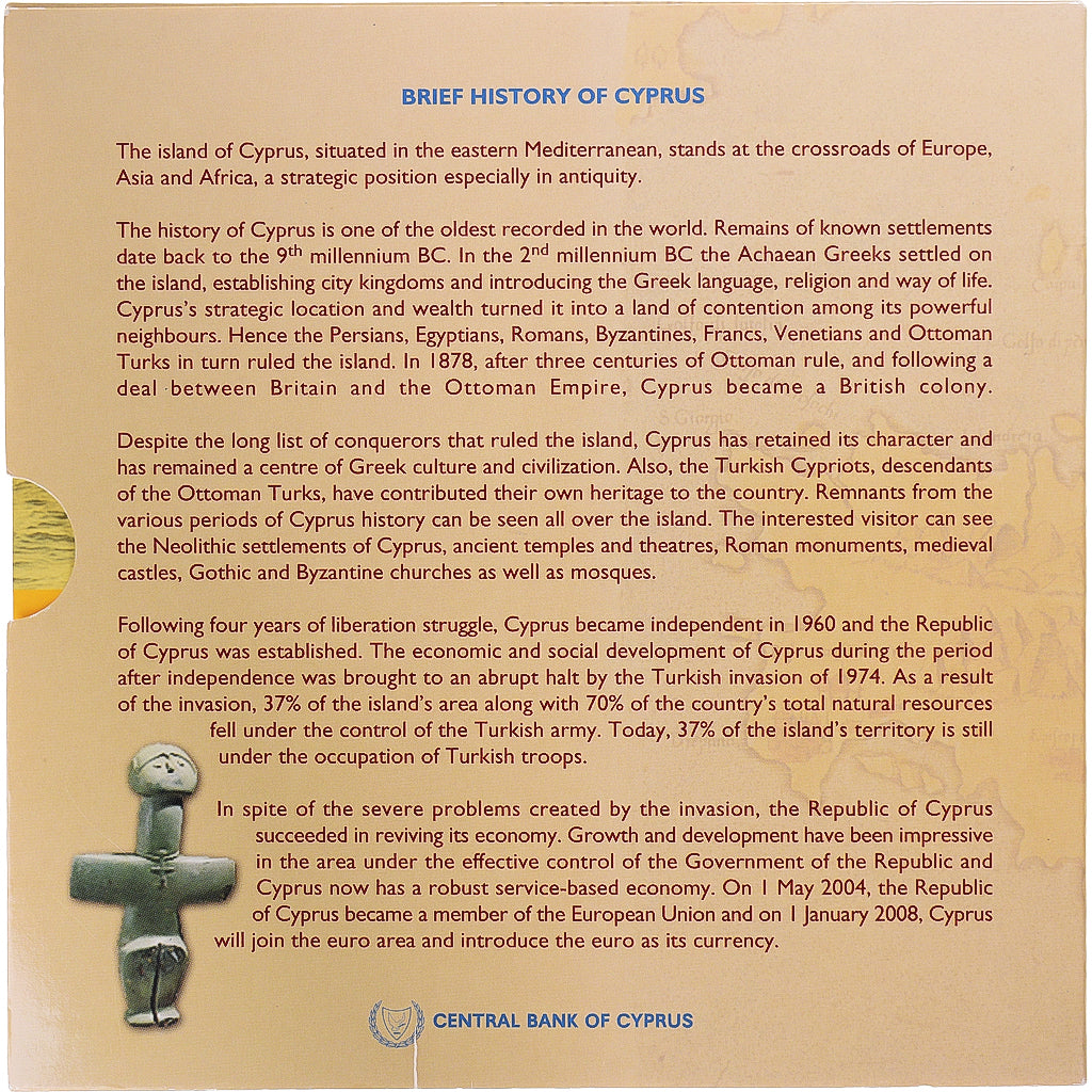 Cyprus, Set, 2008, 8  Monnaies BU, MS(65-70)