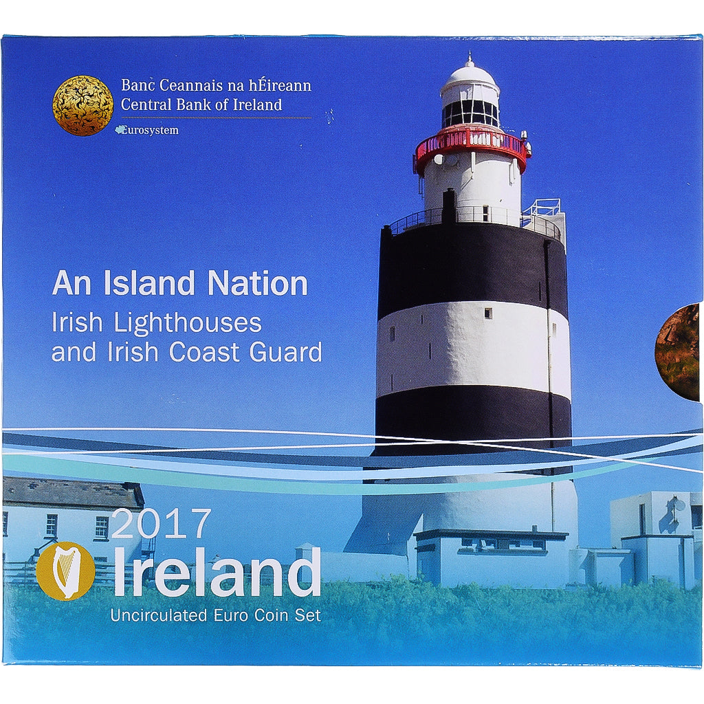 Ireland, 1 Cent to 2 Euro, euro set - Ireland's lighthouses & coast guard, 2017