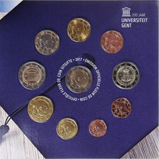 Belgium, 1 Cent to 2 Euro, euro set - LIEGENT double jubilé universitaire