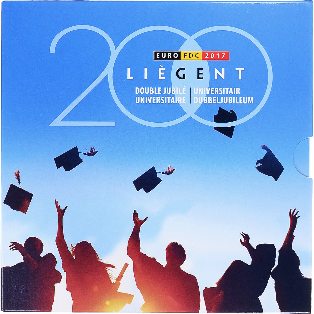 Belgium, 1 Cent to 2 Euro, euro set - LIEGENT double jubilé universitaire